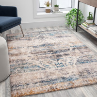 Flash Furniture RC-RG19-016-57-GG Artisan Old English Style Traditional Rug - 5' x 7' - Blue